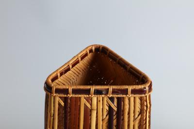 Tsujimura Ichiro Bamboo Shower Triangular Flower Basket T 3491 