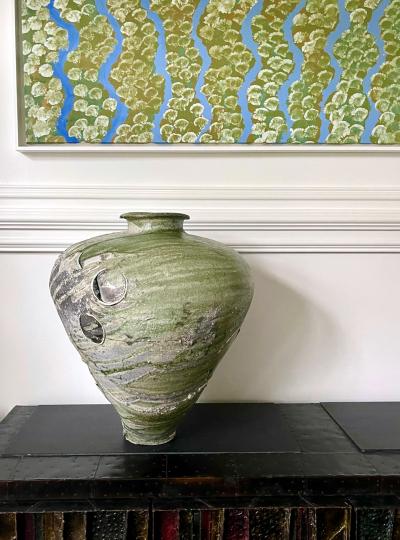 Tsujimura Yui Massive Ceramic Jar Tsubo by Japanese Potter Tsujimura Yui