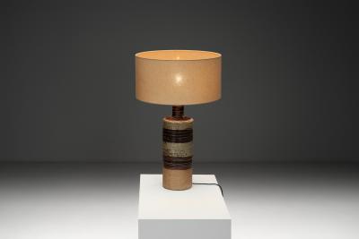 Tue Poulsen Large Glazed Stoneware Table Lamp by Tue Poulsen Denmark ca 1950s