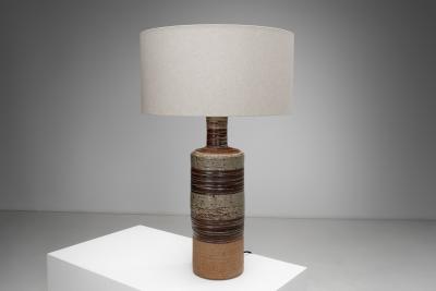 Tue Poulsen Large Glazed Stoneware Table Lamp by Tue Poulsen Denmark ca 1950s