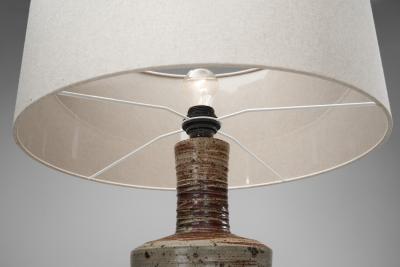 Tue Poulsen Large Glazed Stoneware Table Lamp by Tue Poulsen Denmark ca 1950s