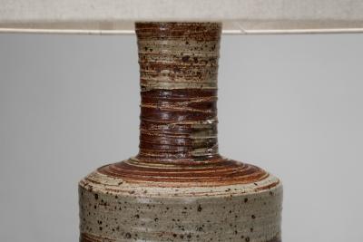 Tue Poulsen Large Glazed Stoneware Table Lamp by Tue Poulsen Denmark ca 1950s