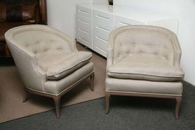 Tufted Chit Chat Armchairs in Linen Colors