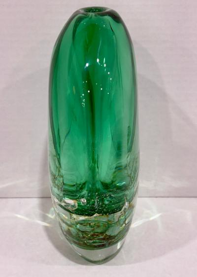 Tulle Green Vase by Seguso