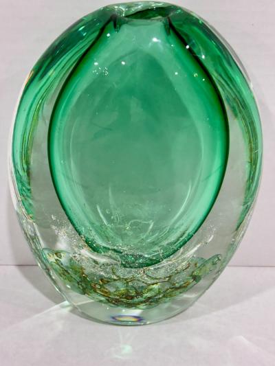 Tulle Green Vase by Seguso