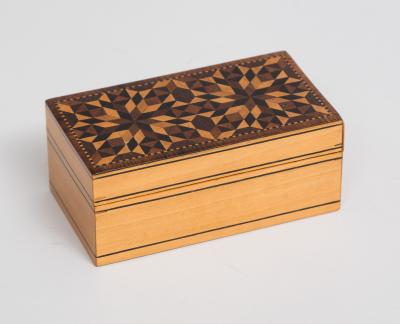 Tunbridge Ware Satinwood Jewelry Box