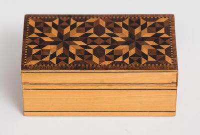 Tunbridge Ware Satinwood Jewelry Box