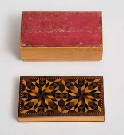 Tunbridge Ware Satinwood Jewelry Box