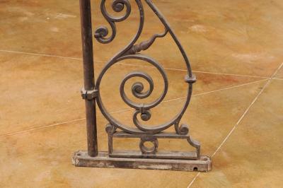 Turn of the Century French Iron and Glass Lantern Wired for the USA