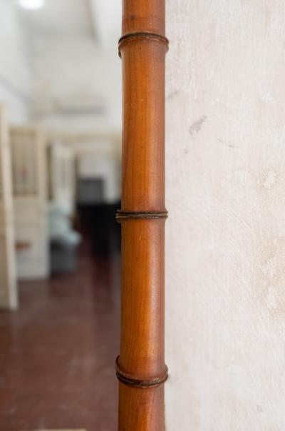 Turned Wood Faux Bamboo Mirror 1940s