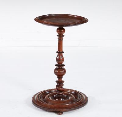 Turned and Dished Mahogany Lamp Table