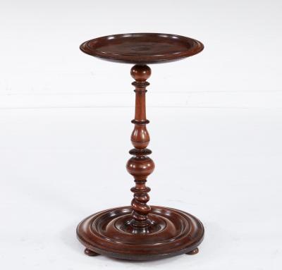 Turned and Dished Mahogany Lamp Table