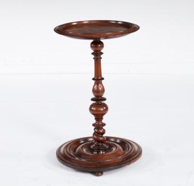 Turned and Dished Mahogany Lamp Table