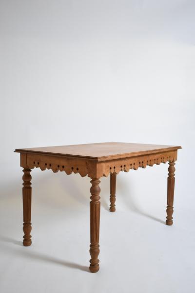 Turned oak rustic console table XIXth c 