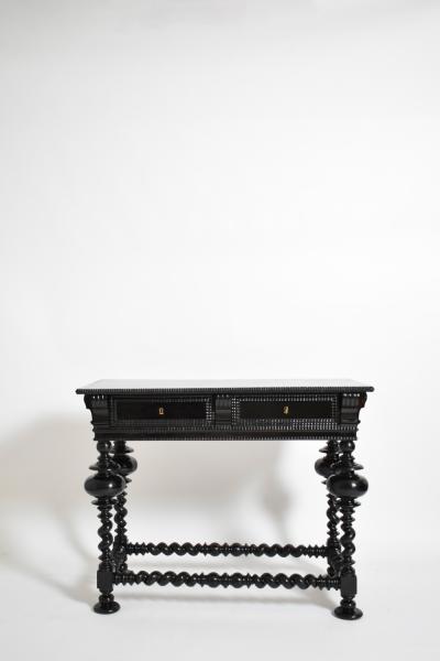 Turned wood dark rosewood table XIXth c 