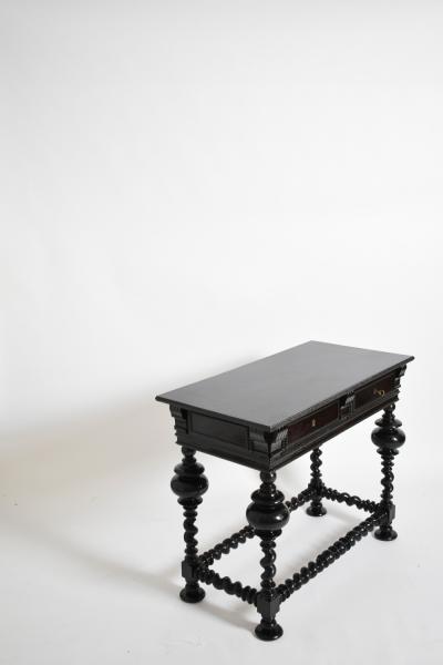 Turned wood dark rosewood table XIXth c 