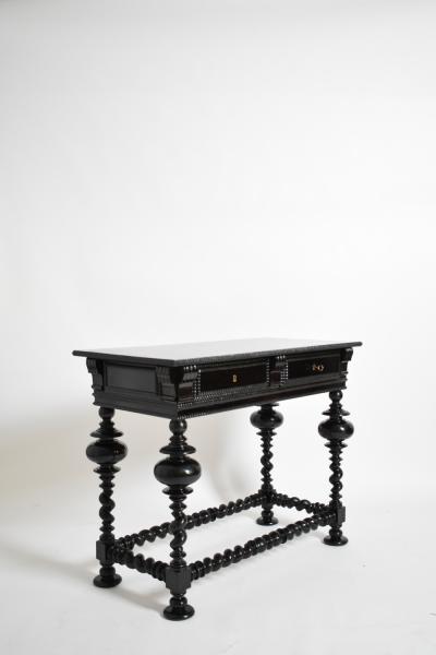 Turned wood dark rosewood table XIXth c 