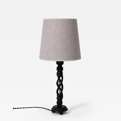 Turned wood twist lamp 1960s 