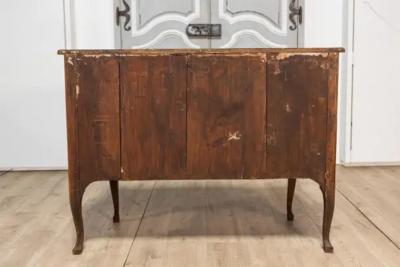 Tuscan 1890s Walnut and Mahogany Four Drawer Commode with Banding Inlay