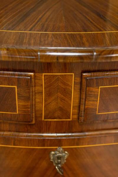Tuscan 1890s Walnut and Mahogany Four Drawer Commode with Banding Inlay