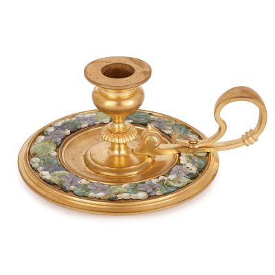 Twelve 19th Century painted and gilt metal desk accessories