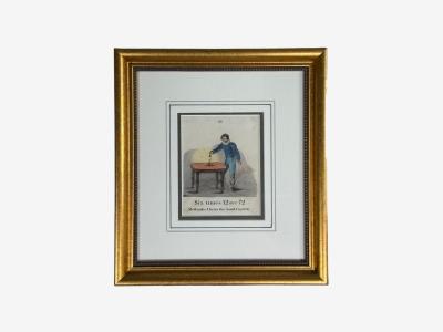 Twelve Copper Engravings Hand Coloured Gilt Frames England 1900s