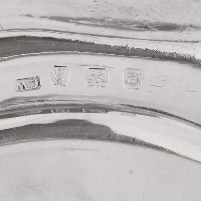 Twelve Georgian silver dinner plates by Wright