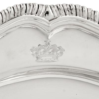 Twelve Georgian silver dinner plates by Wright