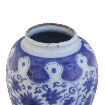 Two 17th century Dutch Delft Lotus Jars