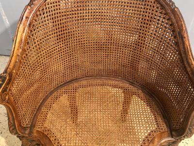 Two 18th Century French Caned Bergere de Bureau a Compatible Pair