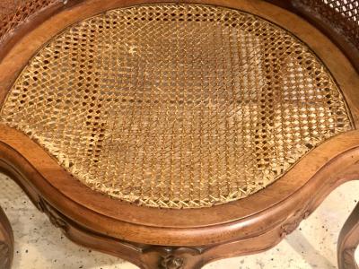 Two 18th Century French Caned Bergere de Bureau a Compatible Pair