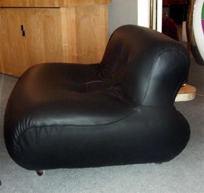Two 1970 1980 leather armchairs by Bellini