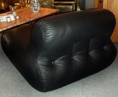 Two 1970 1980 leather armchairs by Bellini