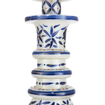 Two 19th Century opaque Bohemian glass decanters