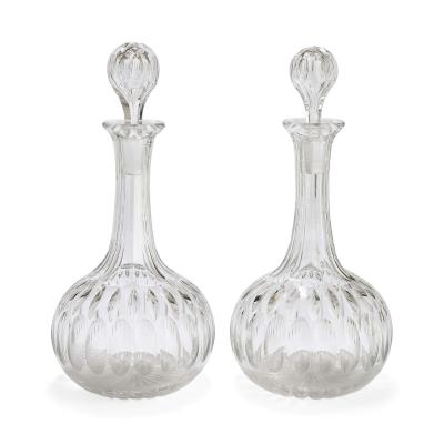 Two 20th century English glass decanters