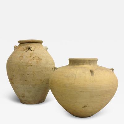 Two Ancient Khmer Urns or Vases