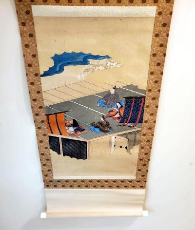 Two Antique Japanese Hanging Scroll Paintings