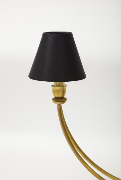 Two Arm Brass Table Lamp with Murano Glass Ball Stem
