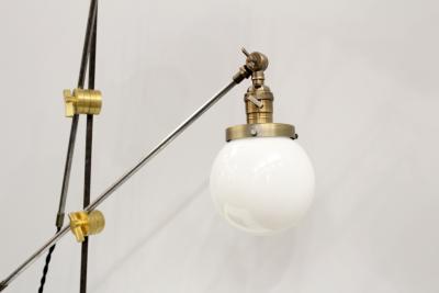 Two Arm Metal Table Lamp with Globe Bulbs