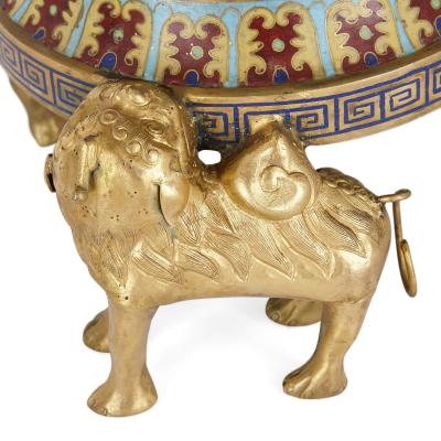 Two Chinese gilt bronze mounted cloisonn enamel vases