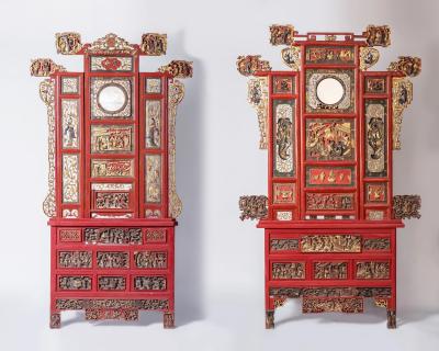 Two Chinese panels late 19th century Peoples Republic of China circa 1880