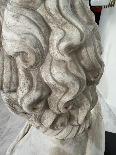 Two Classical White Marble Bust of a Lady Italy 1950s