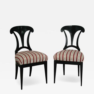 Two Ebonized Biedermeier Chairs Vienna c 1825 30 