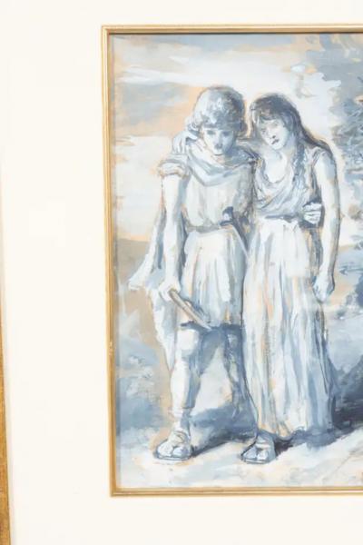 Two Framed Gouaches By Dewitt McClellan Lockman