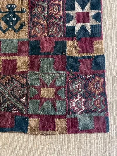 Two Framed Pre Columbian Textile Fragments Inca Culture Peru