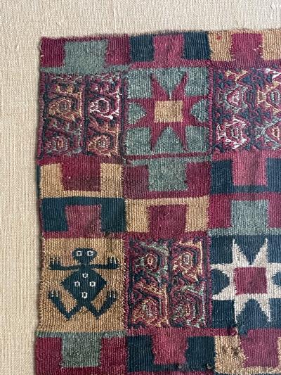 Two Framed Pre Columbian Textile Fragments Inca Culture Peru