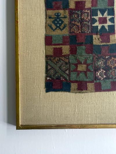 Two Framed Pre Columbian Textile Fragments Inca Culture Peru