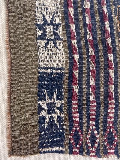 Two Framed Pre Columbian Textile Fragments Inca Culture Peru