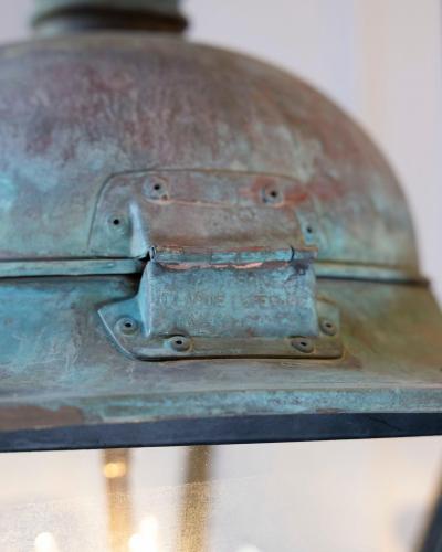 Two French Hexagonal Copper Lantern with Domed Top