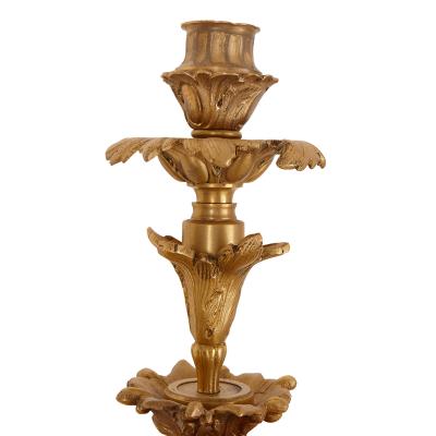 Two French Rococo style gilt bronze six light sconces